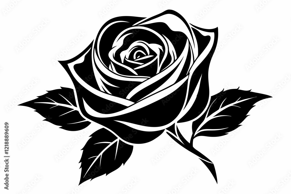 rose line art silhouette vector illustration rose line art silhouette vector illustration