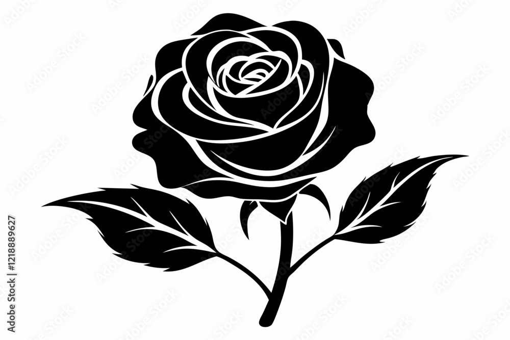 rose line art silhouette vector illustration rose line art silhouette vector illustration
