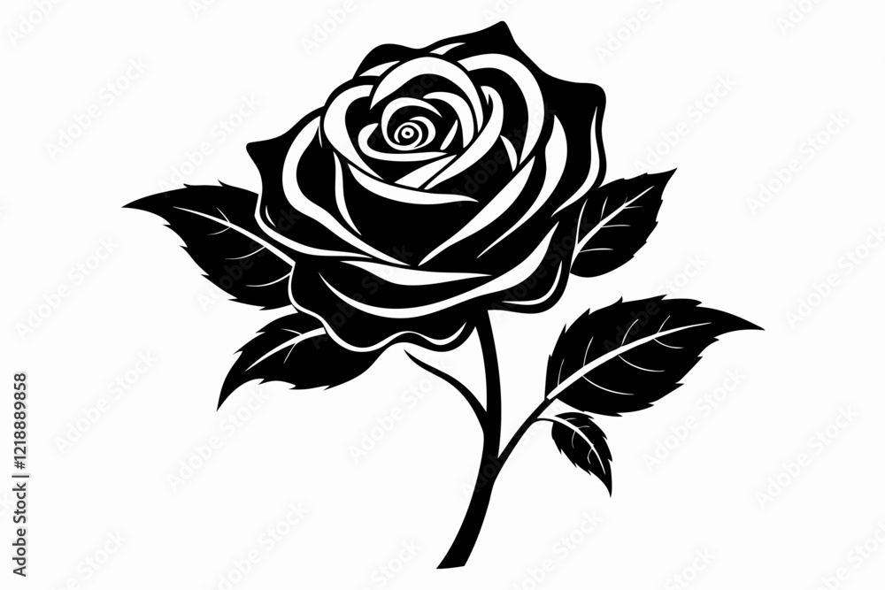 rose line art silhouette vector illustration rose line art silhouette vector illustration