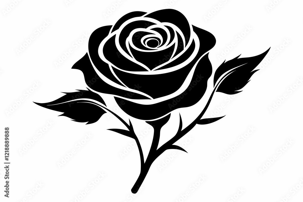 rose line art silhouette vector illustration rose line art silhouette vector illustration
