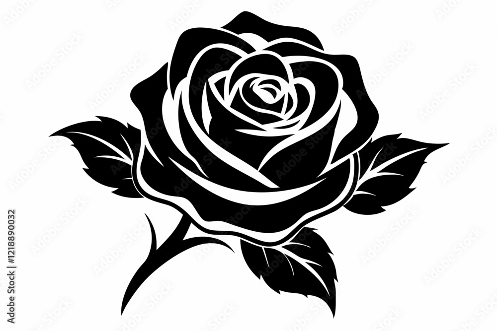 rose line art silhouette vector illustration rose line art silhouette vector illustration