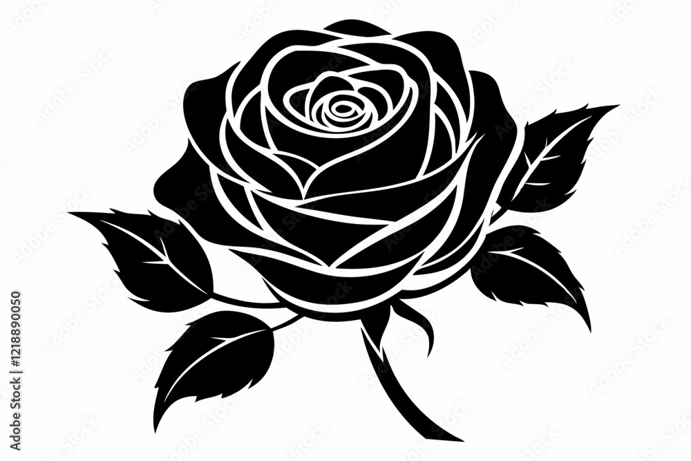 rose line art silhouette vector illustration rose line art silhouette vector illustration