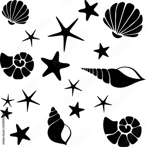 marine life pack design vector