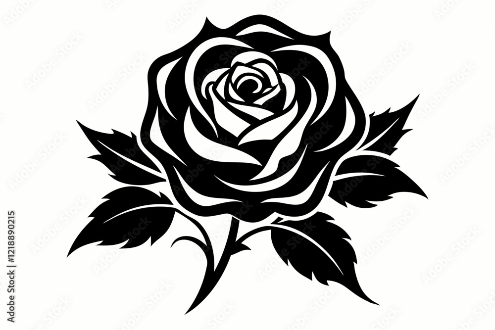 rose line art silhouette vector illustration rose line art silhouette vector illustration
