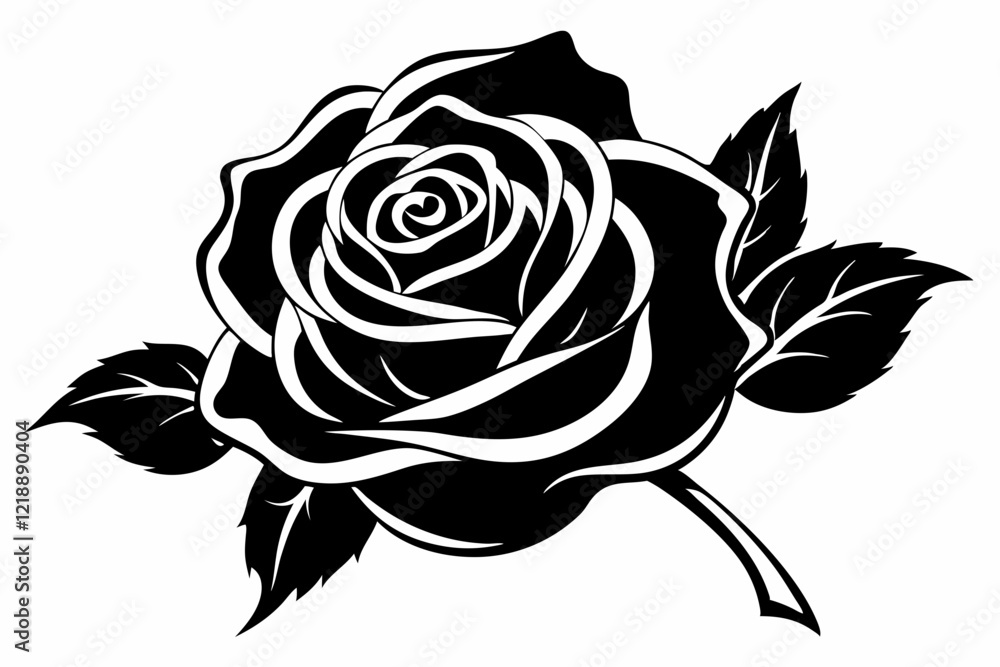 rose line art silhouette vector illustration rose line art silhouette vector illustration