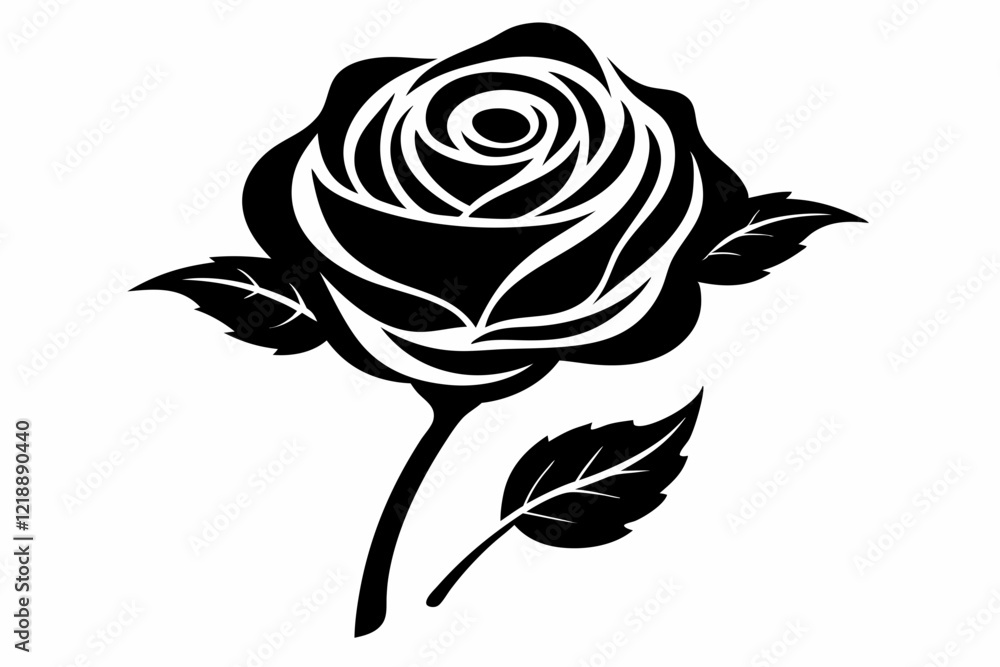 rose line art silhouette vector illustration rose line art silhouette vector illustration