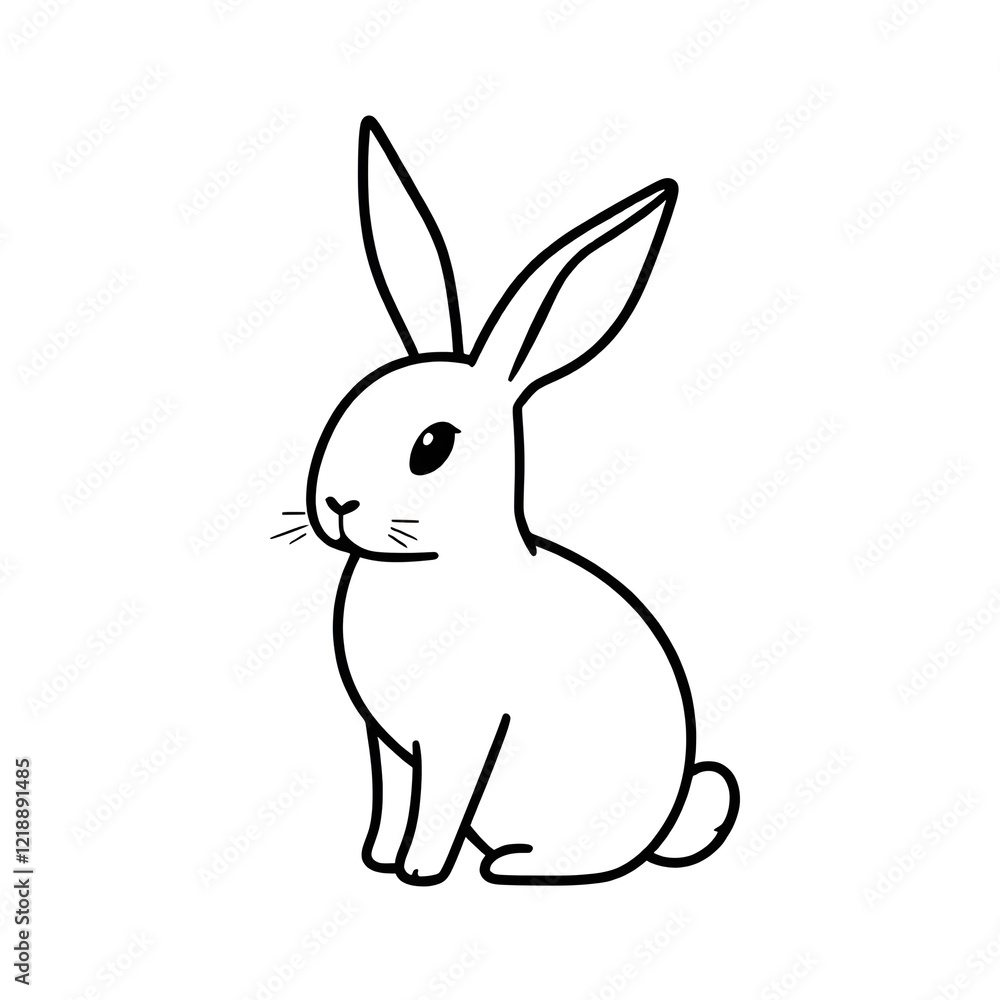 Rabbit illustration icon, black silhouette vector Rabbit illustration icon, black silhouette vector