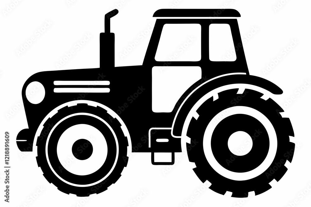 tractor line art silhouette vector illustration tractor line art silhouette vector illustration