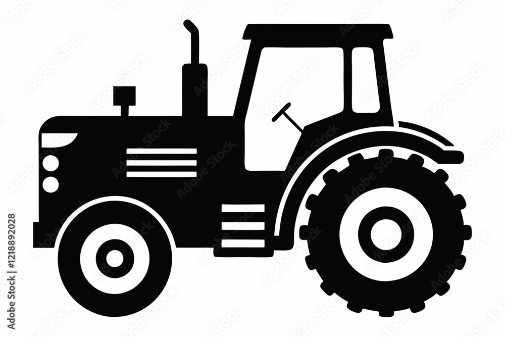 tractor line art silhouette vector illustration tractor line art silhouette vector illustration