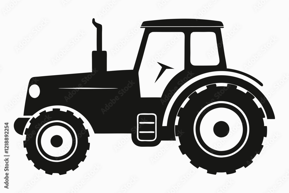 Obraz premium tractor line art silhouette vector illustration