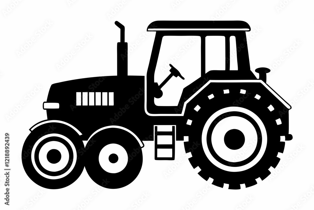 Obraz premium tractor line art silhouette vector illustration