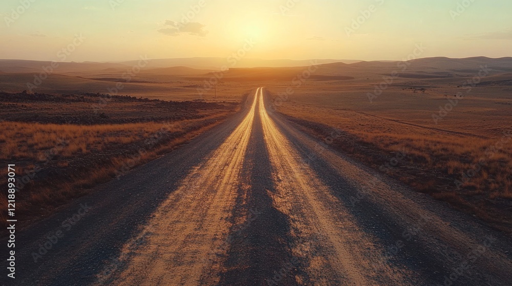 Fototapeta premium Sunset Road to Horizon