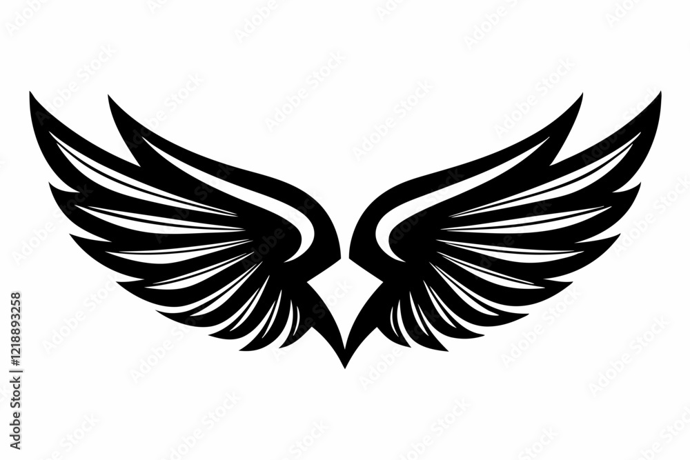 wings line art silhouette vector illustration wings line art silhouette vector illustration