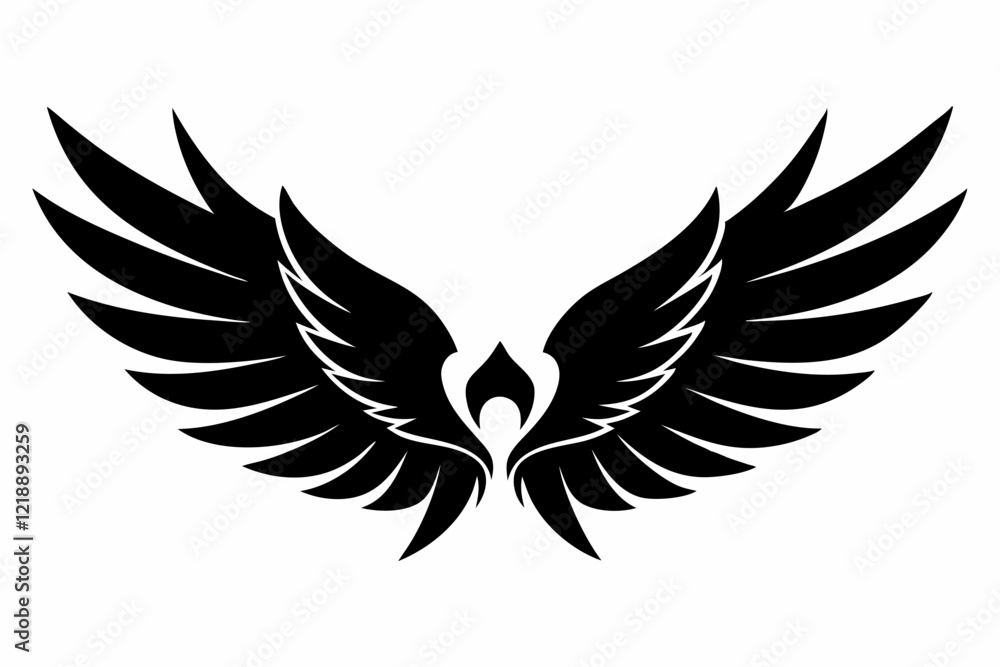 wings line art silhouette vector illustration wings line art silhouette vector illustration