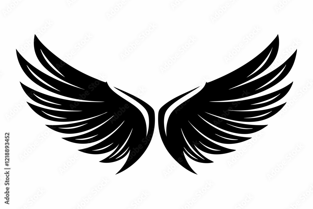 wings line art silhouette vector illustration wings line art silhouette vector illustration