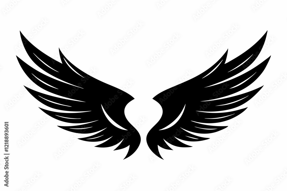 Fototapeta premium wings line art silhouette vector illustration