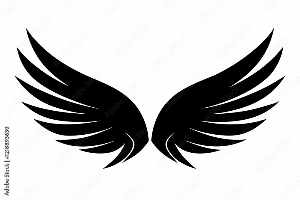 Fototapeta premium wings line art silhouette vector illustration