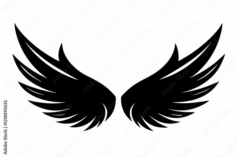 Fototapeta premium wings line art silhouette vector illustration