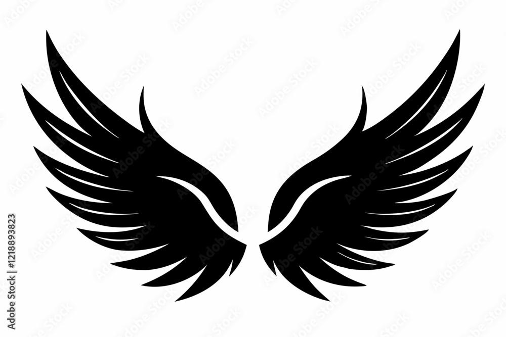 Fototapeta premium wings line art silhouette vector illustration