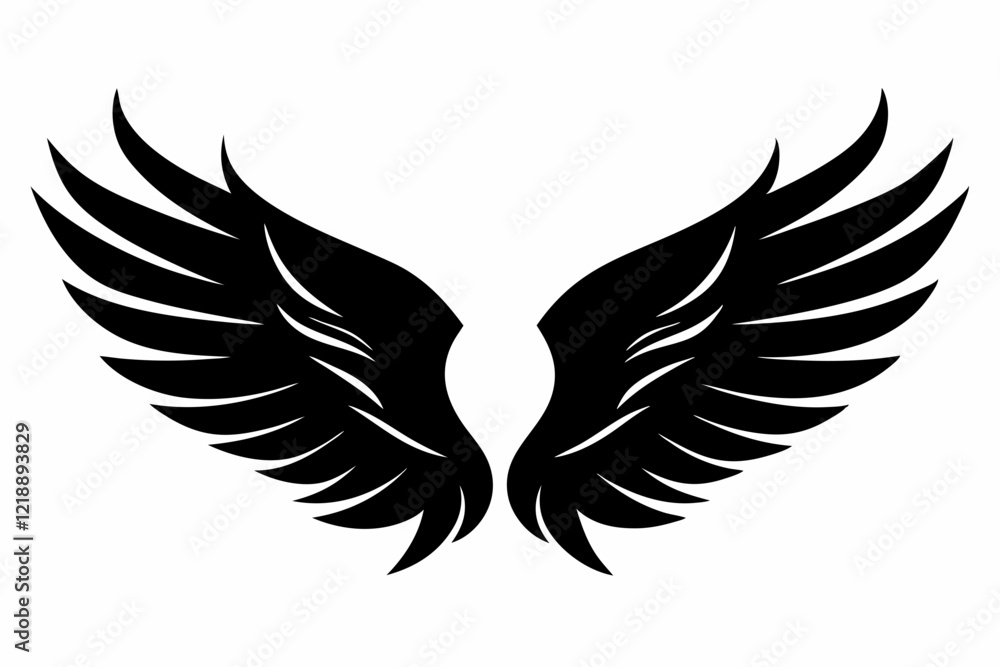 wings line art silhouette vector illustration wings line art silhouette vector illustration