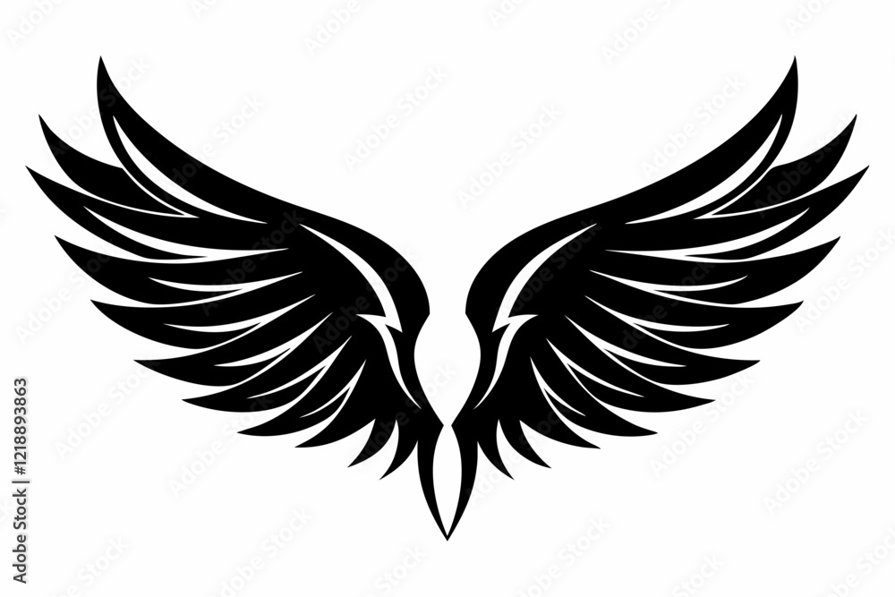 Fototapeta premium wings line art silhouette vector illustration