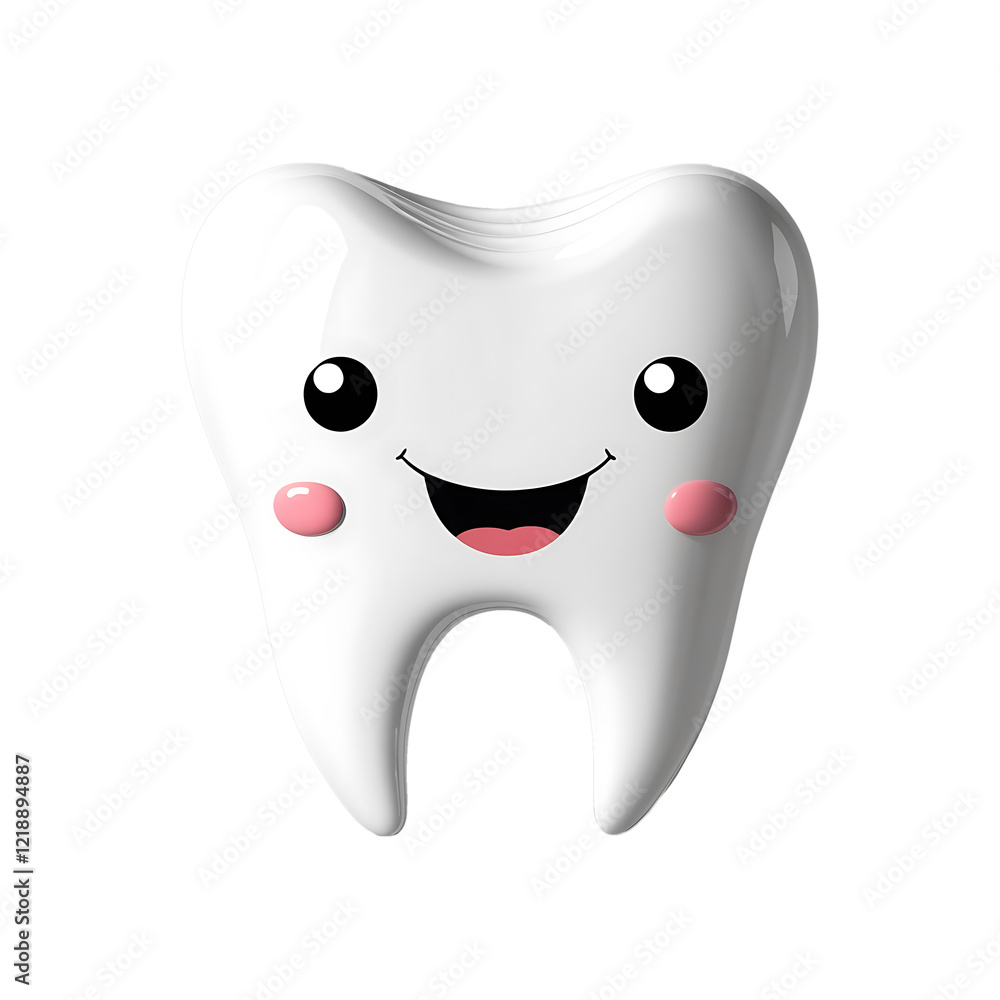 Adorable Tooth Mascot with Happy Expression on Transparent Background. Adorable Tooth Mascot with Happy Expression on Transparent Background.