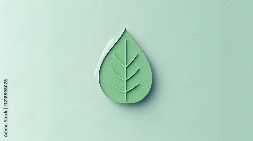 Water Droplet with Leaf for Conservation Water Droplet with Leaf for Conservation