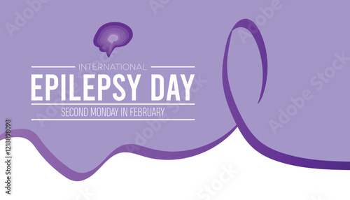 February is International Epilepsy Day. Vector template Design for banner, greeting card, poster, prints, social media post ,flyer , T shirt with background.