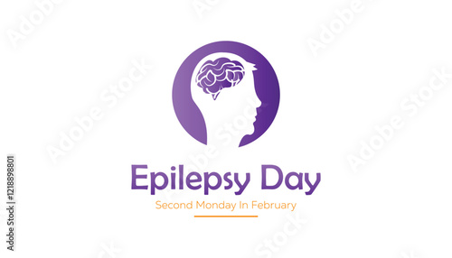 February is International Epilepsy Day. Vector template Design for banner, greeting card, poster, prints, social media post ,flyer , T shirt with background.
