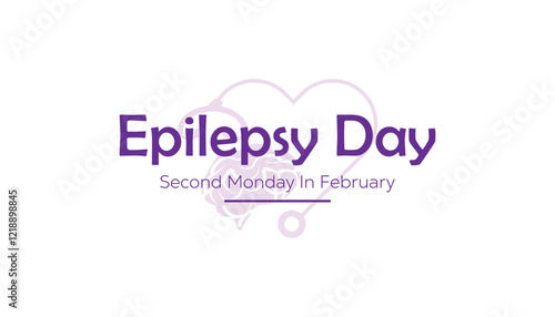 February is International Epilepsy Day. Vector template Design for banner, greeting card, poster, prints, social media post ,flyer , T shirt with background.