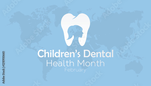 February is National Children’s Dental Health Month. Vector template Design for banner, greeting card, poster, prints, social media post ,flyer , T shirt with background.