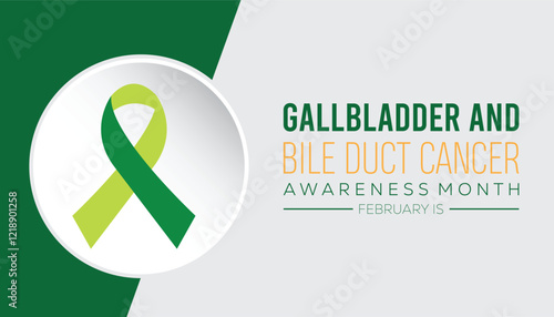 February is Gallbladder and Bile Duct Cancer Awareness Month. Vector template Design for banner, greeting card, poster, prints, social media post ,flyer , T shirt with background.