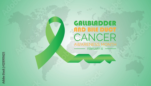 February is Gallbladder and Bile Duct Cancer Awareness Month. Vector template Design for banner, greeting card, poster, prints, social media post ,flyer , T shirt with background.