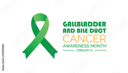 February is Gallbladder and Bile Duct Cancer Awareness Month. Vector template Design for banner, greeting card, poster, prints, social media post ,flyer , T shirt with background.
