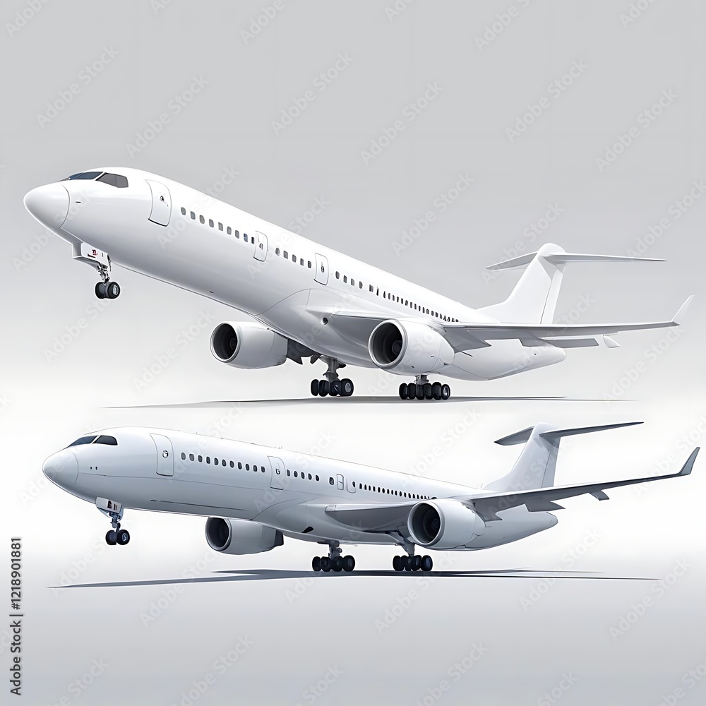 Obraz premium Luxury design aroplane flying over the clouds AI generated image