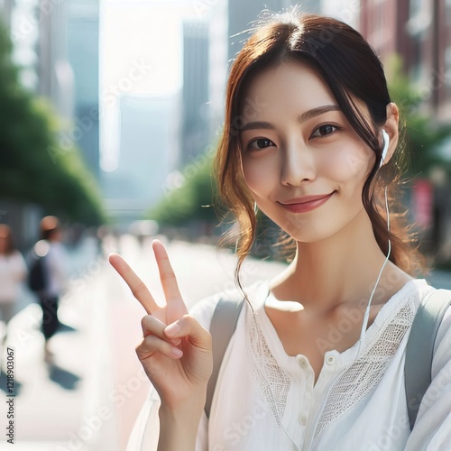 Peace A person with a serene expression a calm posture and a sen