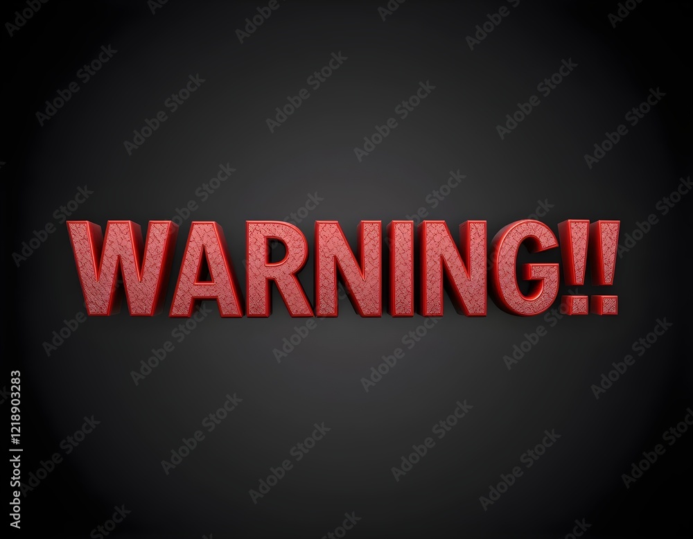 Obraz premium Warning Lettering Text in Red Color