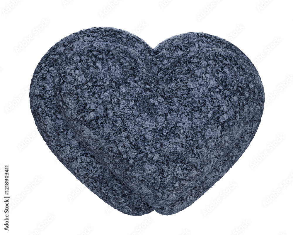 Fototapeta premium 3D heart made of stone on transparent background