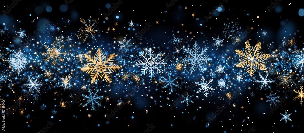 Glittering snowflakes winter banner Glittering snowflakes winter banner