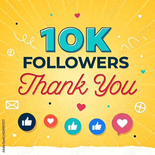 Wallpaper Mural 10k followers achievement thank you message with glowing outline effect, social media celebration post Torontodigital.ca