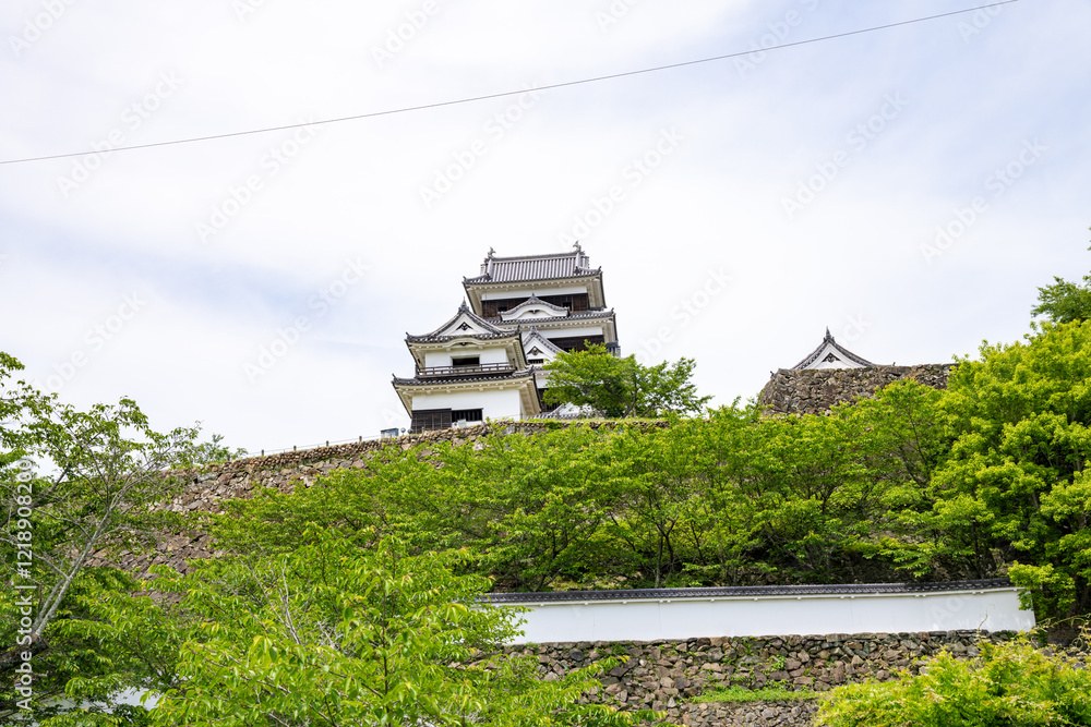 愛媛県大洲市の城、日本、5月