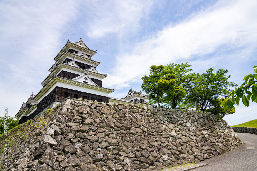 愛媛県大洲市の城、日本、5月