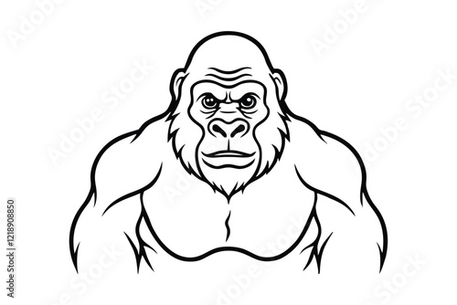 A gorilla line art illustration.eps