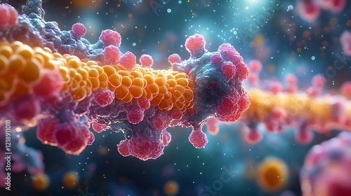 Comprehensive Illustration of Phospholipid Bilayers Within Cell Membranes, Integrating Biochemistry and Cellular Organization for Education photo