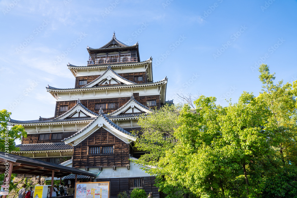 広島県広島市の城、日本、5月