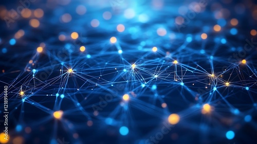 A close up of neural networks with glowing connection