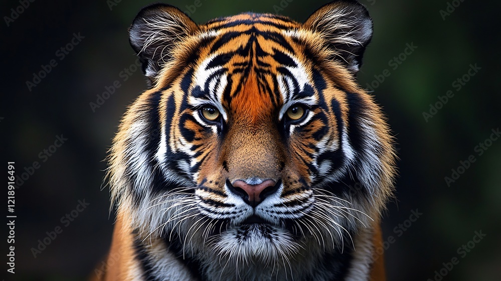 Fototapeta premium A close up of a tigers striped fur pattern