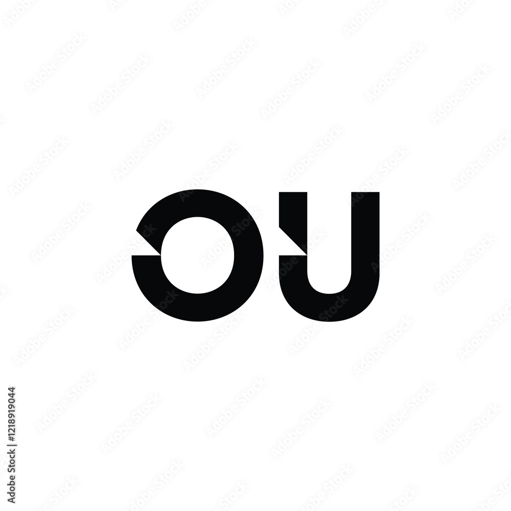 OU monogram logo design letter text name symbol monochrome logotype alphabet character simple logo OU monogram logo design letter text name symbol monochrome logotype alphabet character simple logo
