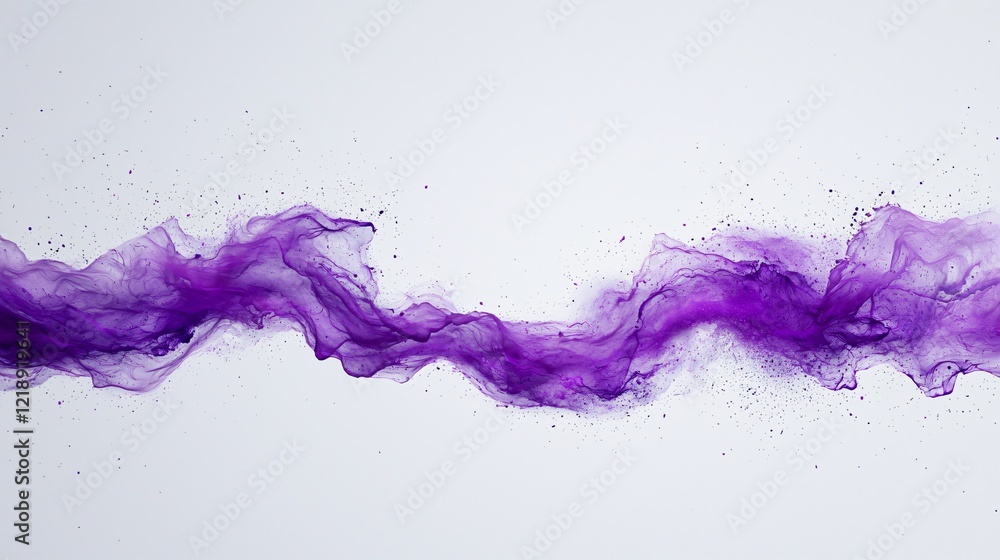 Purple liquid flowing, abstract art, white background, design element Purple liquid flowing, abstract art, white background, design element