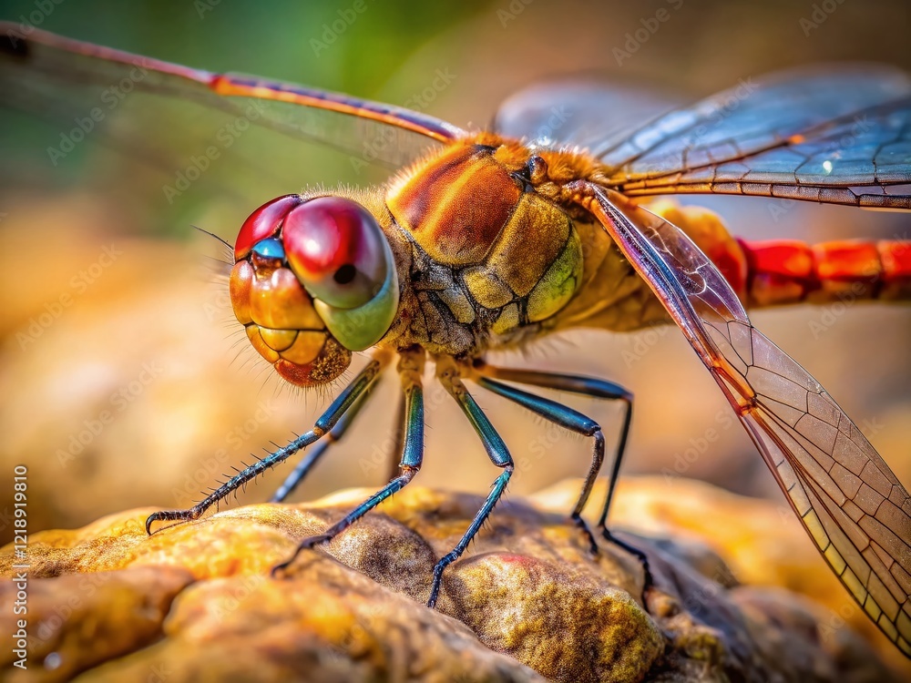 Dragonfly on Rock Close-up - Candid Photography AI Art Dragonfly on Rock Close-up - Candid Photography AI Art